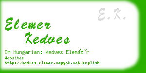 elemer kedves business card